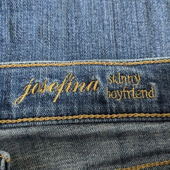 7 For All Mankind Jeans Women's 26 Blue Josefina Skinny Boyfriend Button-Fly - Picture 5 of 16